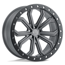 Load image into Gallery viewer, 2210TBC405112G66 - Black Rhino Trabuco 22X10 5X112  40mm Matte Gunmetal W/ Black Ring &amp; Silver Bolts - Black Rhino Wheels Canada