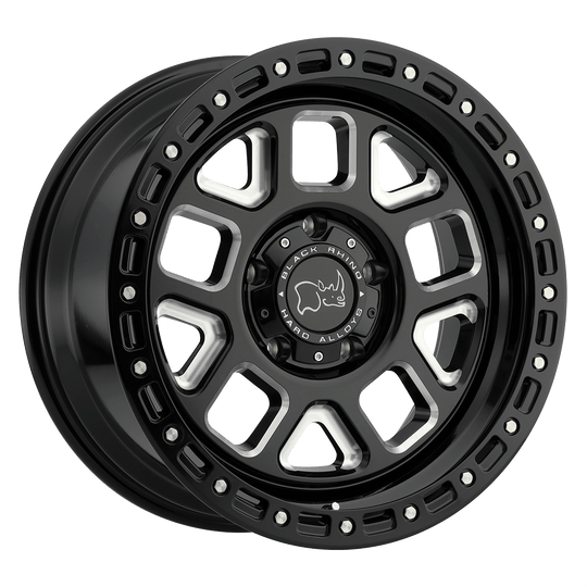 2095ALP-85127M71 - Black Rhino Alpine 20X9.5 5X127 -18 mm Gloss Black W/ Milled Spokes - Black Rhino Wheels Canada