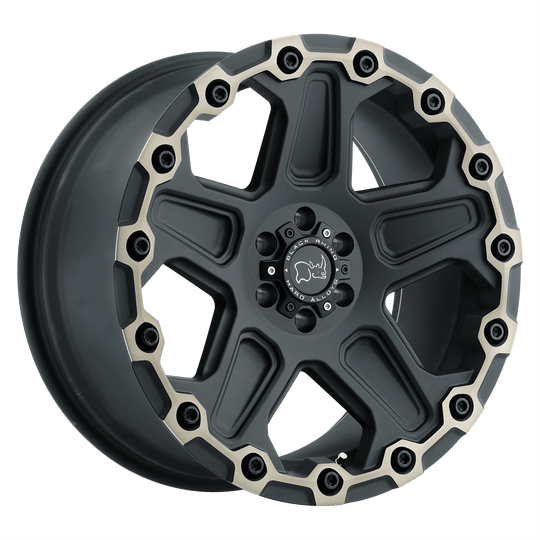 1795COG005140F78 - Black Rhino Cog 17X9.5 5X139.7  0mm Matte Black W/ Machined Face & Dark Matte Tint - Black Rhino Wheels Canada