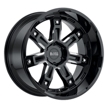 Charger l'image dans la galerie, 2215LKR-45127B71 - Black Rhino Locker 22X11.5 5X127 -44 mm Gloss Black W/ Milled Spokes - Black Rhino Wheels Canada