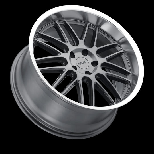1911AVA385120G76 - TSW Avalon 19X11 5X120  38mm Gunmetal W/ Brushed Gunmetal Face & Machined Lip - TSW Wheels Canada
