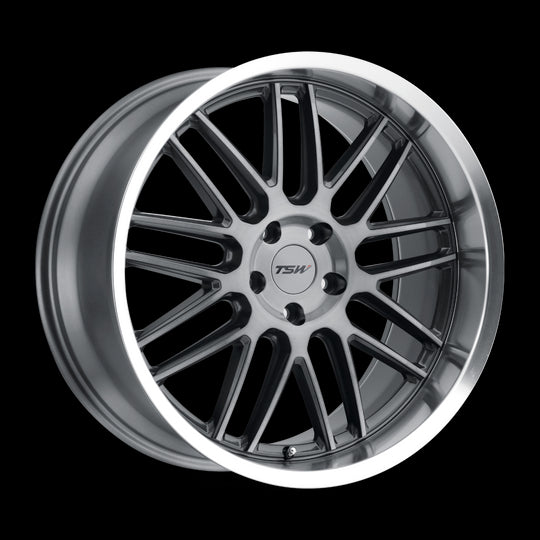 1911AVA385120G76 - TSW Avalon 19X11 5X120  38mm Gunmetal W/ Brushed Gunmetal Face & Machined Lip - TSW Wheels Canada