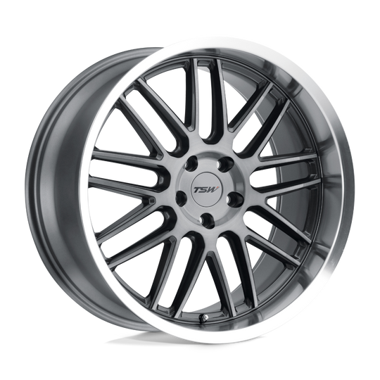 1911AVA385120G76 - TSW Avalon 19X11 5X120  38mm Gunmetal W/ Brushed Gunmetal Face & Machined Lip - TSW Wheels Canada