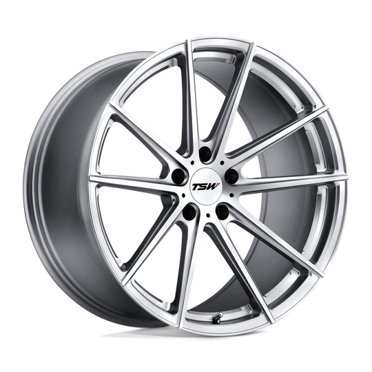 2190BAT375112S66 - TSW Bathurst 21X9 5X112  37mm Silver W/ Mirror Cut Face - TSW Wheels Canada