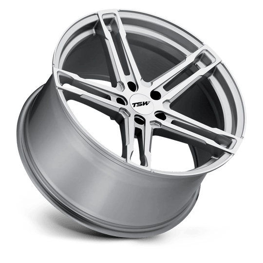 2090MEC155120S76 - TSW Mechanica 20X9 5X120  15mm Silver W/ Mirror Cut Face - TSW Wheels Canada