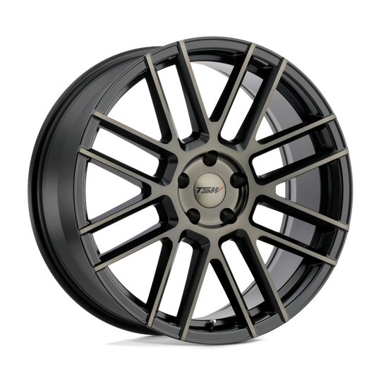 2010MSP405120M76 - TSW Mosport 20X10 5X120  40mm Matte Black W/ Machine Face & Dark Tint - TSW Wheels Canada