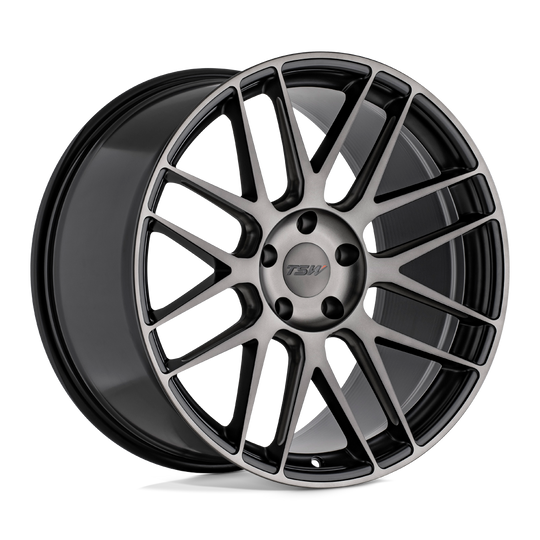 2005NRD325112F66 - TSW Nord 20X10.5 5X112  32mm Semi Gloss Black Milled-Machined Dark Tint Face - TSW Wheels Canada