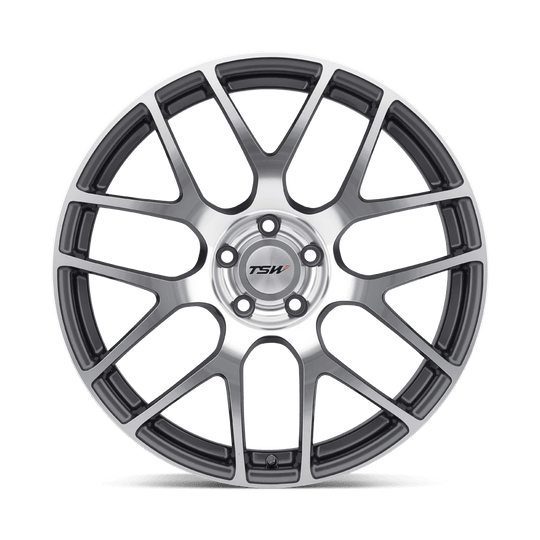 2085NUR435120S76 - TSW Nurburgring 20X8.5 5X120  43mm Gunmetal W/ Mirror Cut Face - TSW Wheels Canada