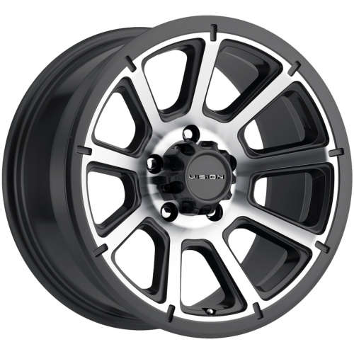 353VTH5683GBMF0 - Vision 353 Turbine 15X6 6X139.7 0mm Gloss Black Machined Face - Vision Wheels Canada