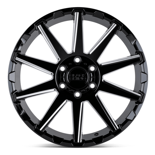 1895TYN025140B78 - Black Rhino Typhoon 18X9.5 5X139.7  2mm Gloss Black W/ Milled Spokes - Black Rhino Wheels Canada