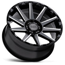 Charger l'image dans la galerie, 1795TYN125127B71 - Black Rhino Typhoon 17X9.5 5X127  12mm Gloss Black W/ Milled Spokes - Black Rhino Wheels Canada
