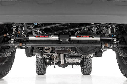 8749170 V2 Steering Stabilizer - Dual - 2-8 Inch Lift - Ford Super Duty (05-22) Rough Country Canada