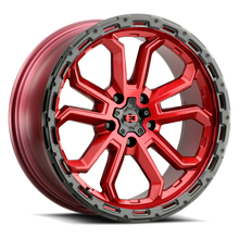 Charger l'image dans la galerie, 405-7973GRGBL12 - Vision 405 Korupt 17X9 5X127 12mm Gloss Red with Gloss Black Lip - Vision Wheels Canada