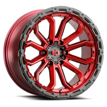 Load image into Gallery viewer, 405-7983GRGBL12 - Vision 405 Korupt 17X9 6X139.7 12mm Gloss Red with Gloss Black Lip - Vision Wheels Canada