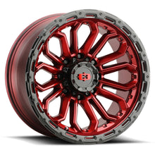 Charger l'image dans la galerie, 405-2981GRGBL12 - Vision 405 Korupt 20X9 8X165.1 12mm Gloss Red with Gloss Black Lip - Vision Wheels Canada