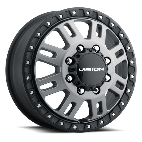 408-7670SGBLF - Vision 408 MANX 2 17X6.5 8X170 121.35mm Satin Grey - Vision Wheels Canada