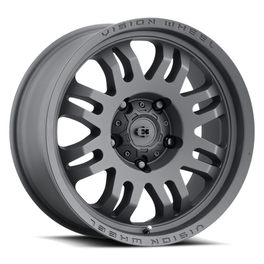 409-7962SB12 - Vision 409 Inferno 17X9 6X120 12mm Satin Black - Vision Wheels Canada