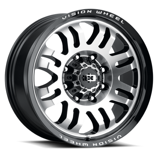 409-29587GBMF12 - Vision 409 Inferno 20X9.5 8X180 12mm Gloss Black Machined Face - Vision Wheels Canada