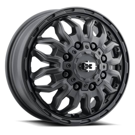 410-7681SBF - Vision 410 Korupt 17X6.5 8X165.1 121.35mm Satin Black - Vision Wheels Canada