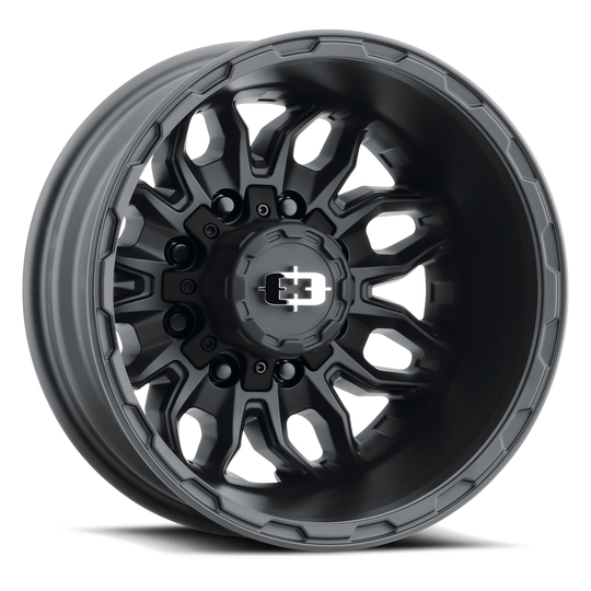 410-7681SBR - Vision 410 Korupt 17X6.5 8X165.1 -143.35mm Satin Black - Vision Wheels Canada