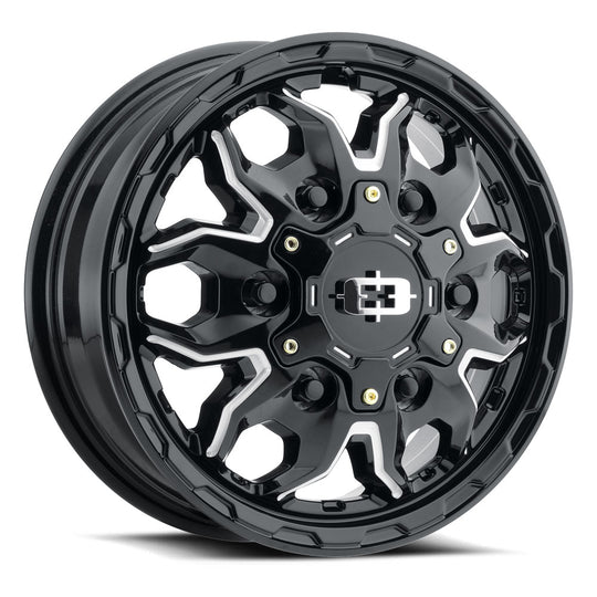 410-7763GBMS45 - Vision 410 Korupt 17X7.5 6X130 45mm Gloss Black Milled Spoke - Vision Wheels Canada
