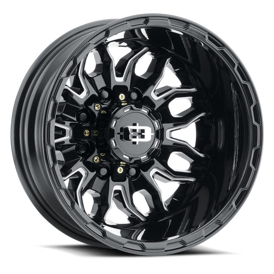 410-7679GBMSR - Vision 410 Korupt 17X6.5 8X210 -143.35mm Gloss Black Milled Spoke - Vision Wheels Canada