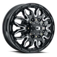 Load image into Gallery viewer, 410-7679GBMSF - Vision 410 Korupt 17X6.5 8X210 121.35mm Gloss Black Milled Spoke - Vision Wheels Canada