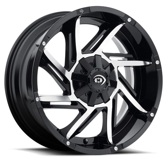 422Z20207BMFR-51 - Vision 422 Prowler 20X12 6X135 / 6X139.7 -51mm Gloss Black Machined Face - Vision Wheels Canada