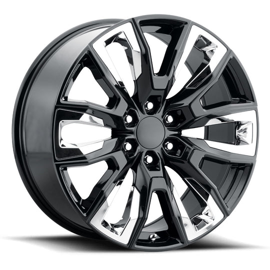 DN4 229-6139-28 GB - Voxx Replica DN4 22X9 6X139.7 ET 28mm Gloss Black With Chrome Inserts - Voxx Replica Wheels Canada