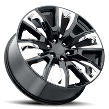 Load image into Gallery viewer, DN4 229-6139-28 GB - Voxx Replica DN4 22X9 6X139.7 ET 28mm Gloss Black With Chrome Inserts - Voxx Replica Wheels Canada
