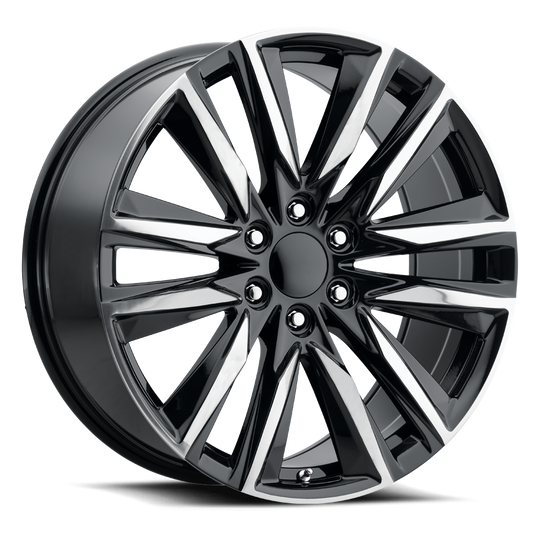 ES6 290-6139-28 GBF - Voxx Replica ES6 20X9 6X139.7 ET 28mm Gloss Black Polished Accent - Voxx Replica Wheels Canada