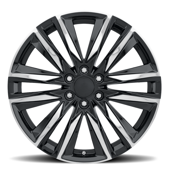 ES6 229-6139-28 GBF - Voxx Replica ES6 22X9 6X139.7 ET 28mm Gloss Black Polished Accent - Voxx Replica Wheels Canada