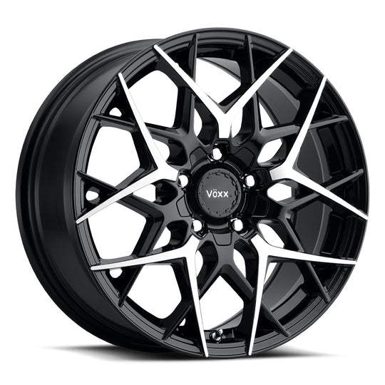 PAS 880-5002-45 GBMF - Voxx Road Wheels Paso 18X8 5X110 / 5X115 ET 45mm Gloss Black with Machined Face - Voxx Road Wheels Wheels Canada