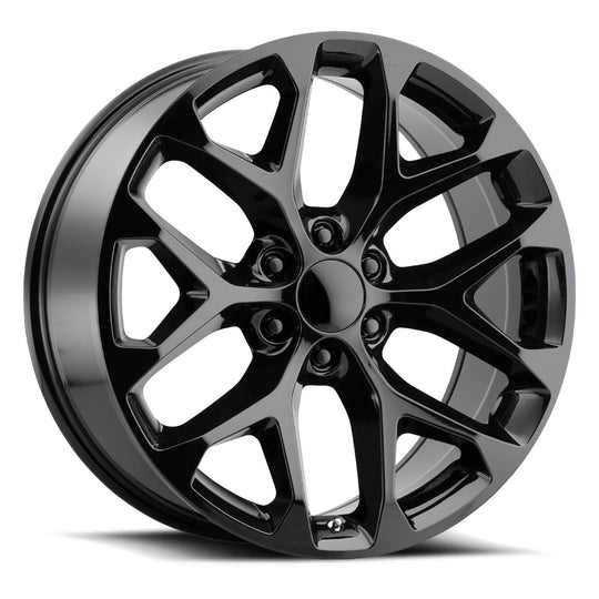 SFO 229-6139-24 GB - Voxx Replica Snowflake 22X9 6X139.7 ET 24mm Gloss Black - Voxx Replica Wheels Canada
