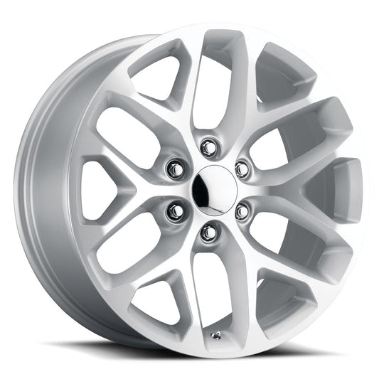 SFO 229-6139-24 SMF - Voxx Replica Snowflake 22X9 6X139.7 ET 24mm Silver Machined Face - Voxx Replica Wheels Canada