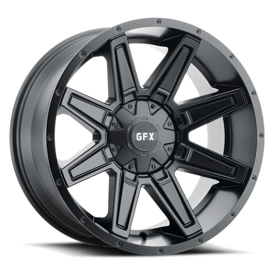 T23 290-5015-18 MB - G-FX Series TR23 20X9 5X139.7 / 5X150 ET 18mm Matte Black - G-FX Series Wheels Canada