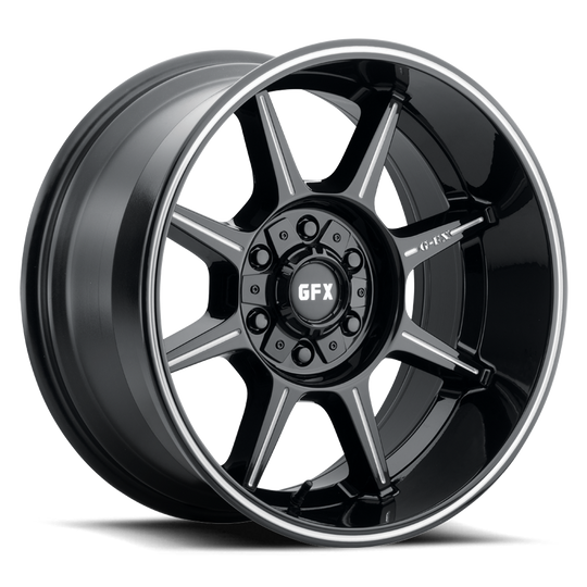 T31 210-8165N19 GBM - G-FX Series TR31 20X10 8X165.1 ET -19mm Gloss Black Milled - G-FX Series Wheels Canada