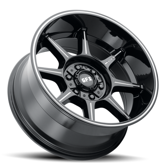 T31 790-6009-18 GBM - G-FX Series TR31 17X9 6X135 / 6X139.7 ET 18mm Gloss Black Milled - G-FX Series Wheels Canada