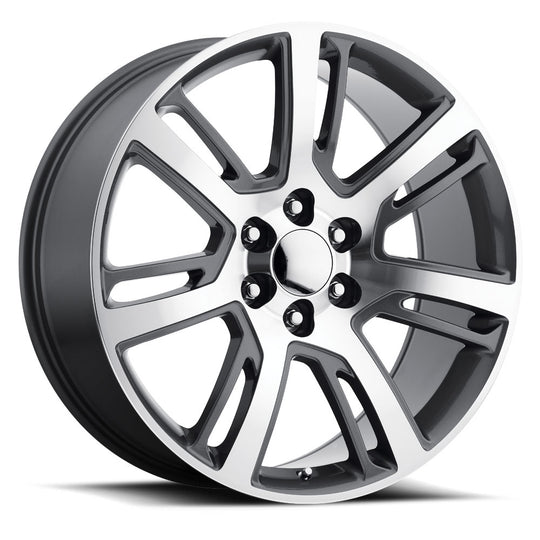 ESV 229-6139-31 GMF - Voxx Replica Escalade Platinum 22X9 6X139.7 ET 31mm Gun Metal Machined Face - Voxx Replica Wheels Canada
