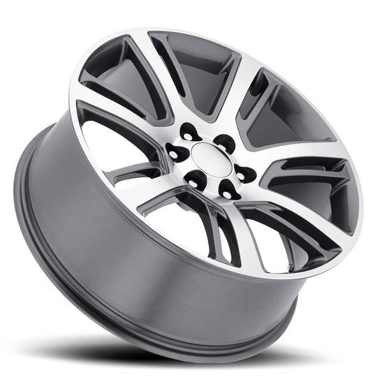 ESV 229-6139-31 GMF - Voxx Replica Escalade Platinum 22X9 6X139.7 ET 31mm Gun Metal Machined Face - Voxx Replica Wheels Canada