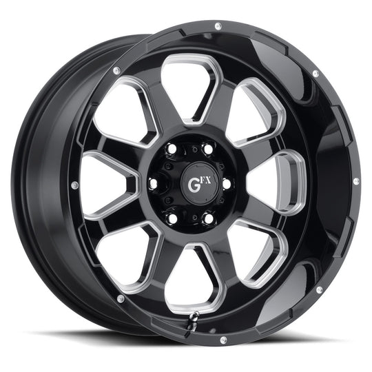 T10 290-6140-12 GBM - G-FX TR-10 20X9 6X139.7 12mm Gloss Black Milled - G-FX Wheels Canada