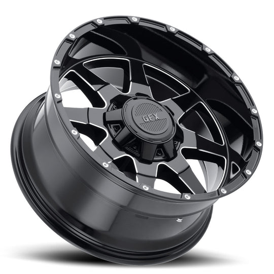 T12 290-8165-00 GBM - G-FX TR-12 20X9 8X165.1 0mm Gloss Black Milled - G-FX Wheels Canada