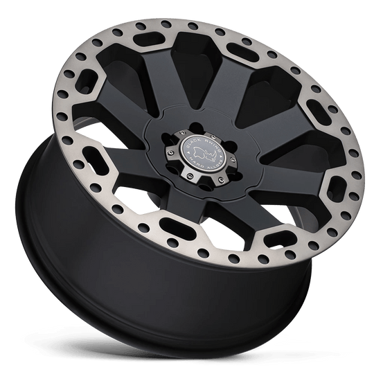 1880WAR355114M76 - Black Rhino Warlord 18X8 5X114.3  35mm Matte Black W/ Machined Dark Tint - Black Rhino Wheels Canada
