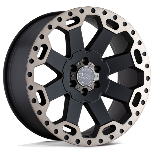 1780WAR355120M76 - Black Rhino Warlord 17X8 5X120  35mm Matte Black W/ Machined Dark Tint - Black Rhino Wheels Canada