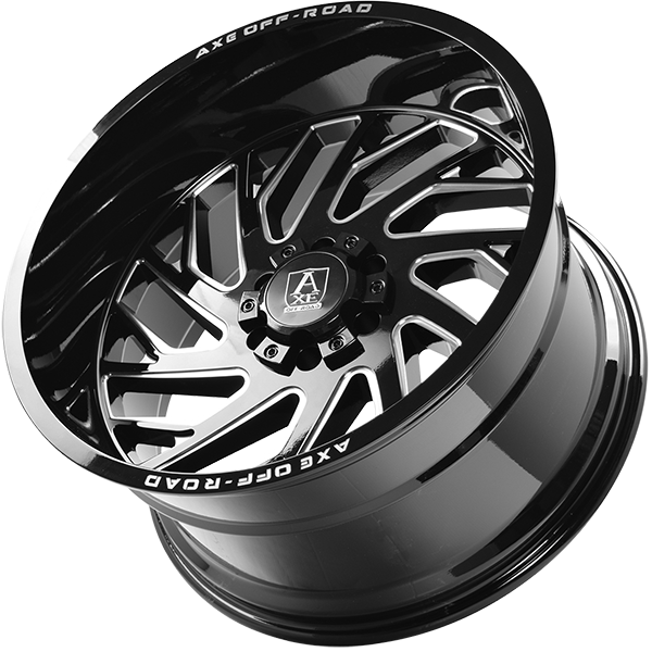 AXE4005 - AXE Wheels Zeus 20X12.0 5x127 -44mm Gloss Black - Milled Edge - AXE Wheels Wheels Canada