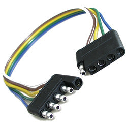 1894-11 Trailer Wiring Harness Connector Pico 16 AWG 12" 5 Pin Square Trailer Connector Pico Wiring