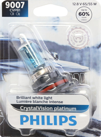 9007CVPB1 Philips CrystalVision platinum Headlight 9007 - CrystalVision Platinum - Single Blister Pack Philips Bulbs