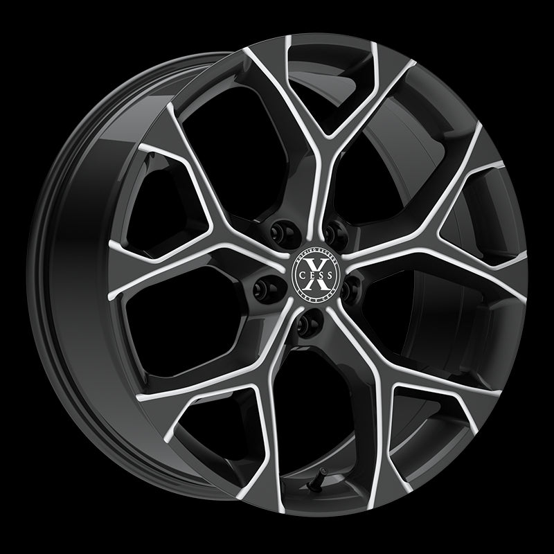 X0549052035GBML - Xcess X05 5 Flake 24X9 5X120 35mm Gloss Black Milled - Xcess Wheels Canada