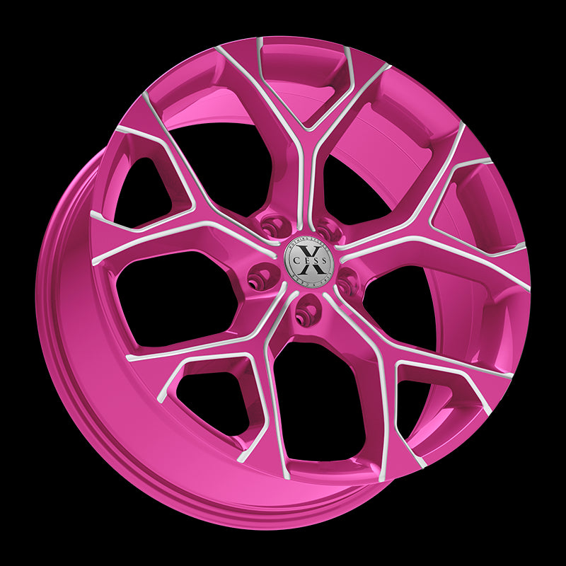 X05051435PKML - Xcess X05 5 Flake 20X8.5 5X114.3 35mm Candy Pink Milled - Xcess Wheels Canada