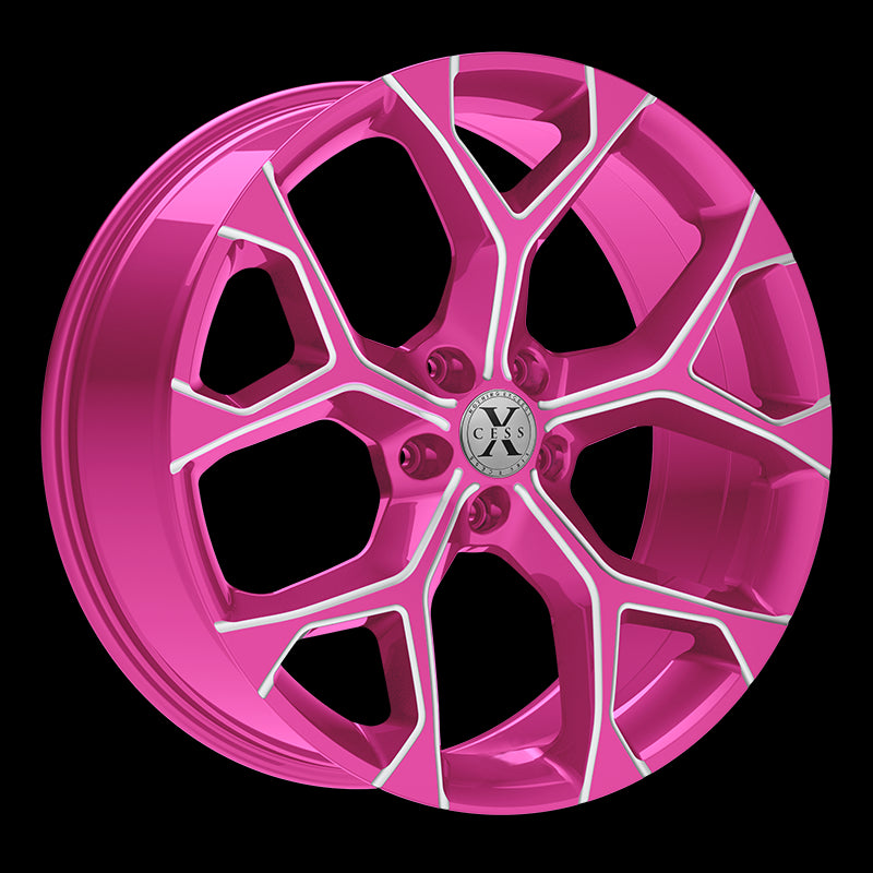 X05051435PKML - Xcess X05 5 Flake 20X8.5 5X114.3 35mm Candy Pink Milled - Xcess Wheels Canada